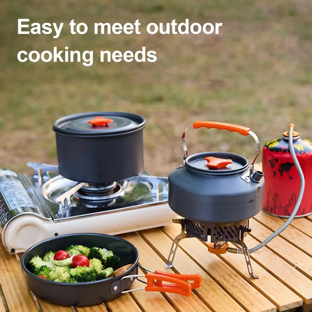 Foldable Handle Cookware Camping Cookware, 2-3 People Non-stick Alumina Pots Pans Utensils