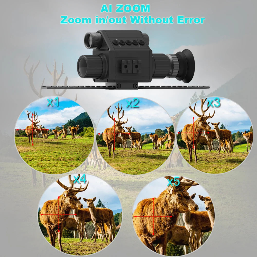 M5 Digital Riflescope Night Vision Scope Sight Infrared Monocular 1080P Video All in 1 for Hunting