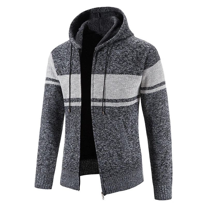 Male Knitted Casual Jackets, Hood Men's Sweater Coat Y2K Baseball Jumpers Jersey Top Clothing