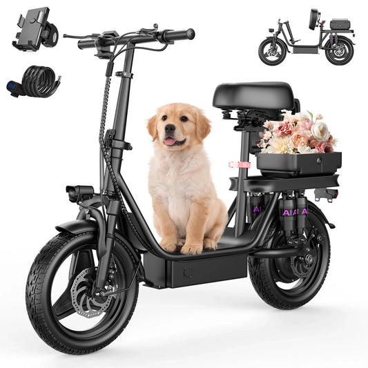 E-Bike For Adults, Folding , 250W Peak Motor, Scooter EBike With 14" Tire 48V 15AH Battery