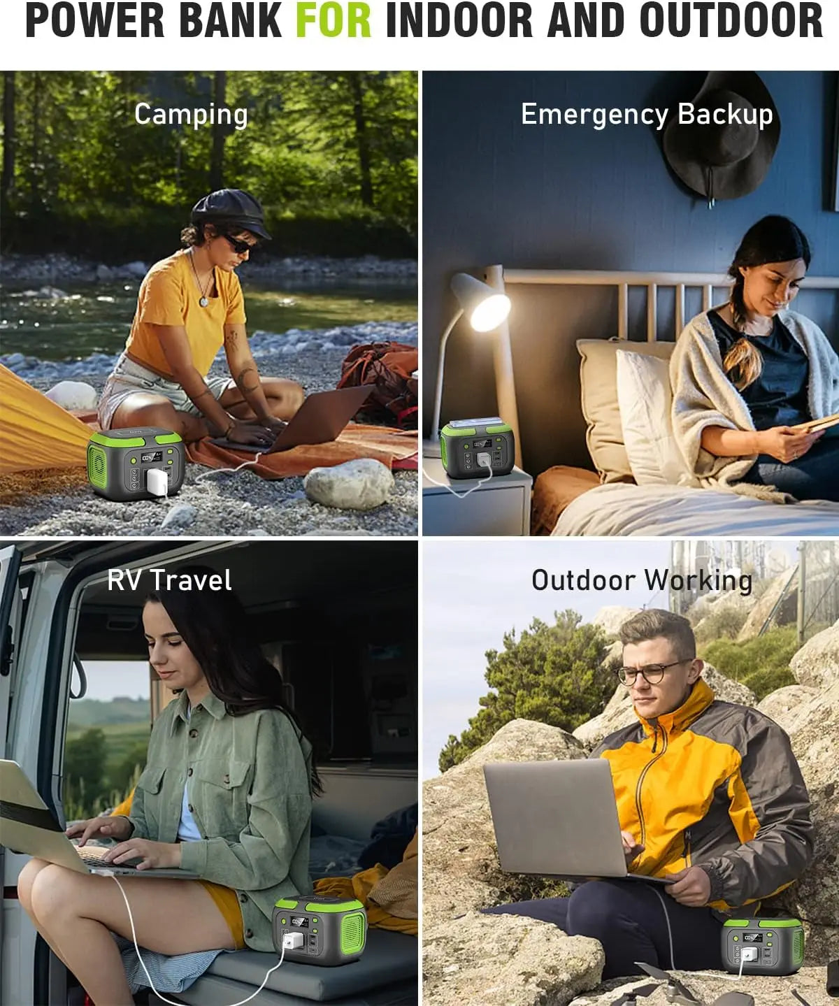 200W Portable Power Station 155Wh Solar Generator 42000mAh Power Bank with AC Outlet 110V, DC, USB