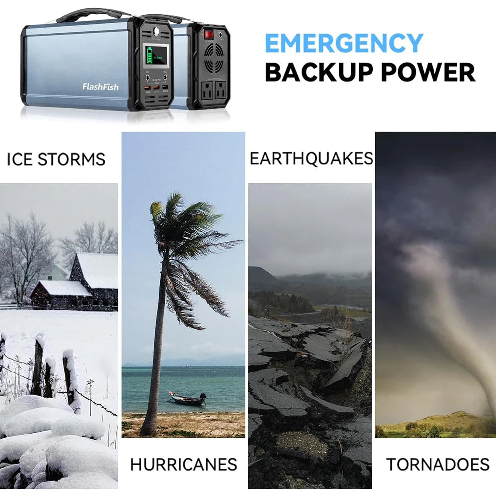 300W Solar Generator 222Wh Portable Power Station 60000mAh Rechargeable Lithium Battery Bank