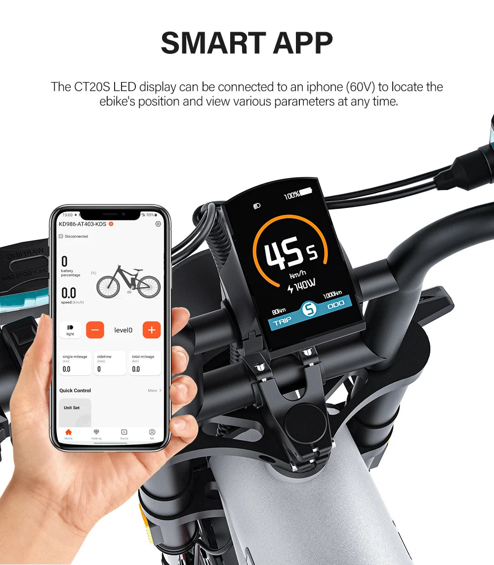 Electric Bike CT20S 2000W Motorcyle 20 Inch Fat Tire ,60V 27.5AH Bikes Adult