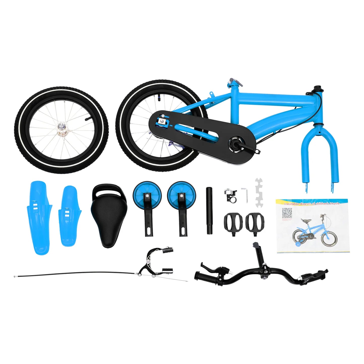 14 Inch Bike Boys Girls Bicycle Student Bike for 2-11 Years Kids Bike White/Red/Blue/yellow
