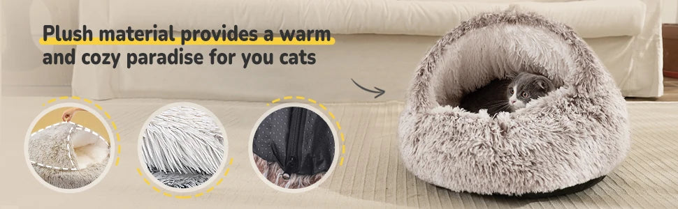 25'' Pet Cat /Dog Bed Nest Soft Comfortable Semi-enclosed Cat NestPet house