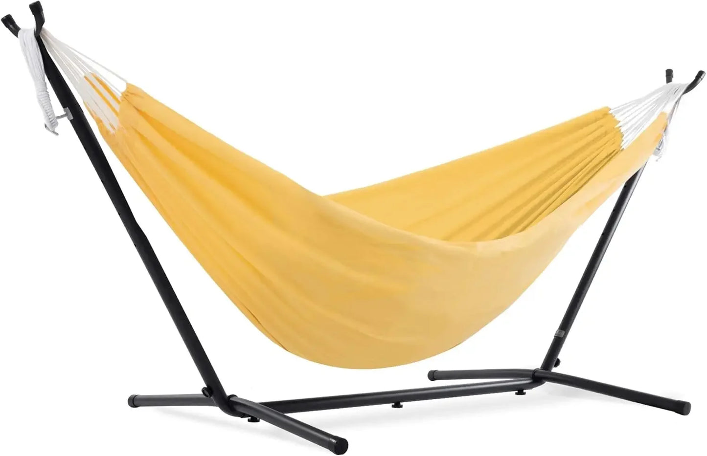 Double Polyester Hammock with Space Saving Steel Stand and Premium Carry Bag - 450 lb Capacity