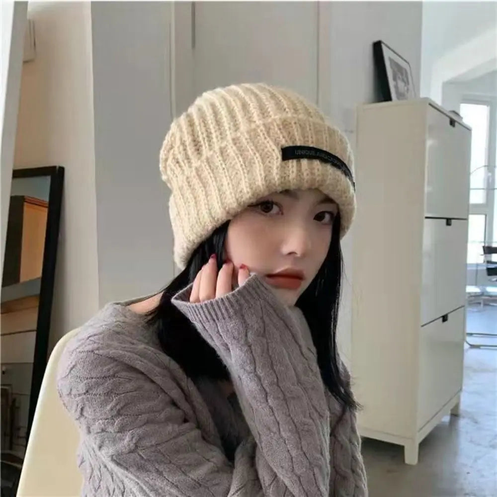 Fashion Winter Warm Hats Women Casual Knitted Bonnet Caps Men Hats Solid Color Hip Hop Unisex
