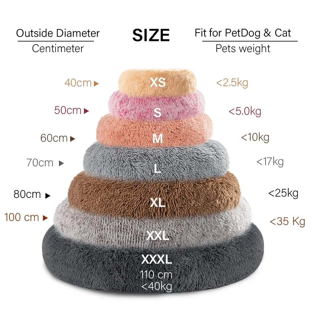 40-120cm Round Plush Dog /Pet Sleeping Bed Cushion Soft