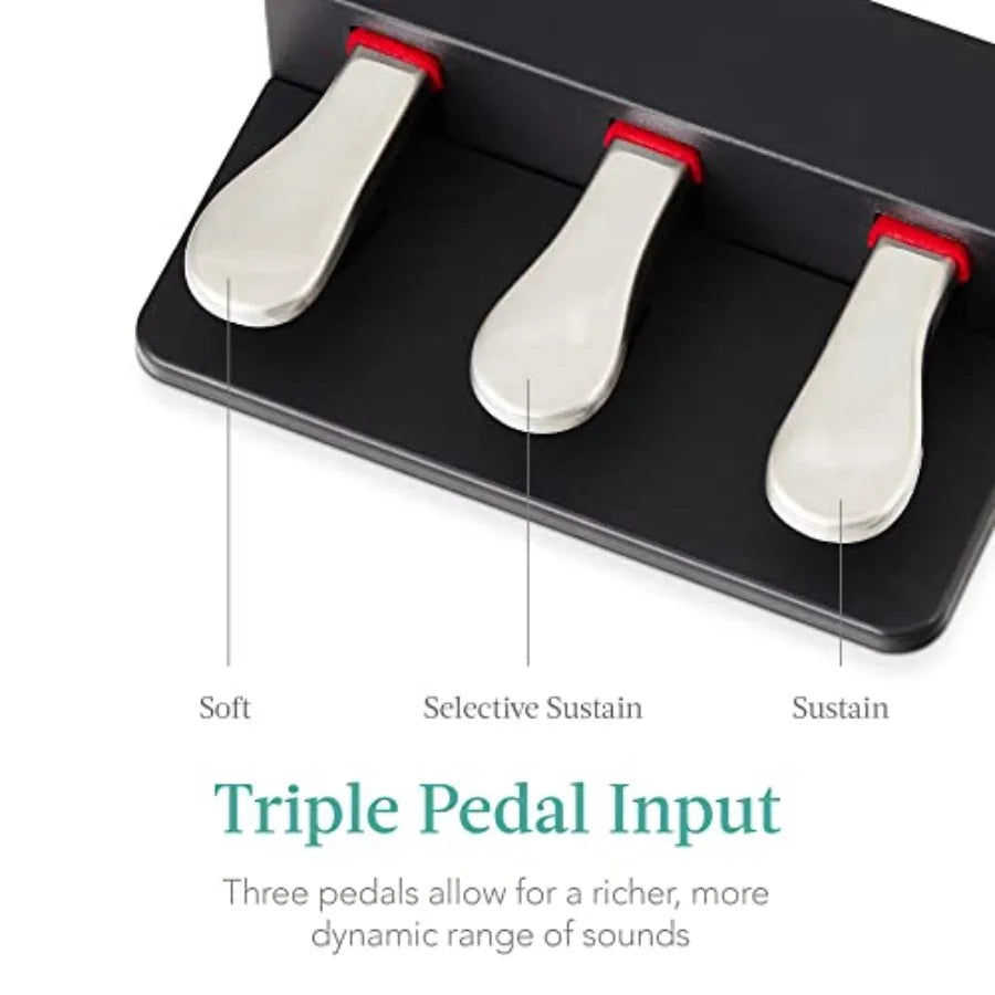 88Key Weighted Full Digital Piano Electronic Keyboard, All Levels, UStand 3 Sustain Pedal Unit Stool