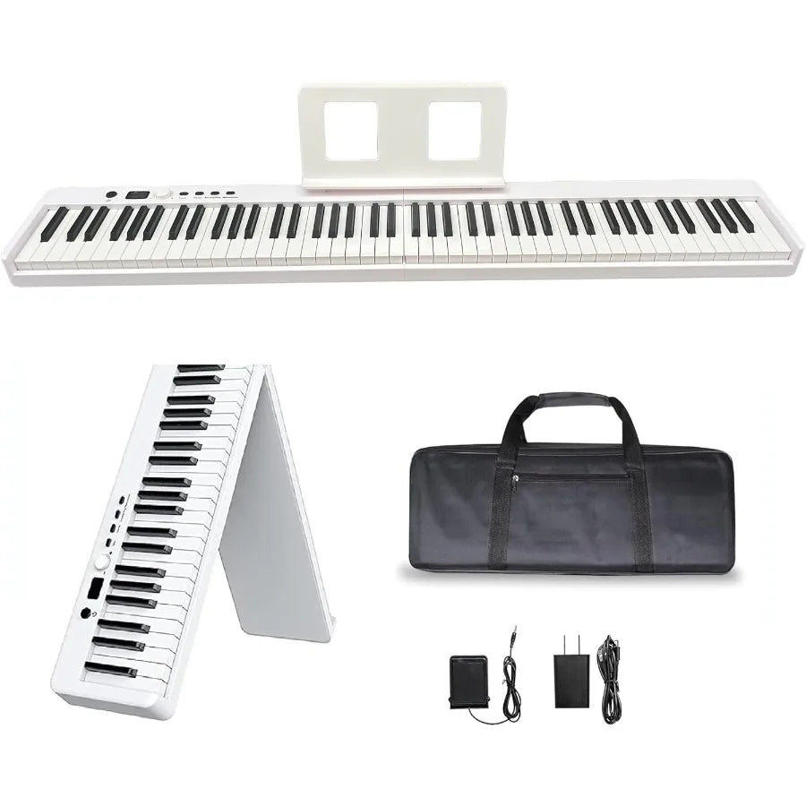 88 Key Foldable Electronic Piano, SemiWeighted Keys, Music Practice/Performance Portable Digital
