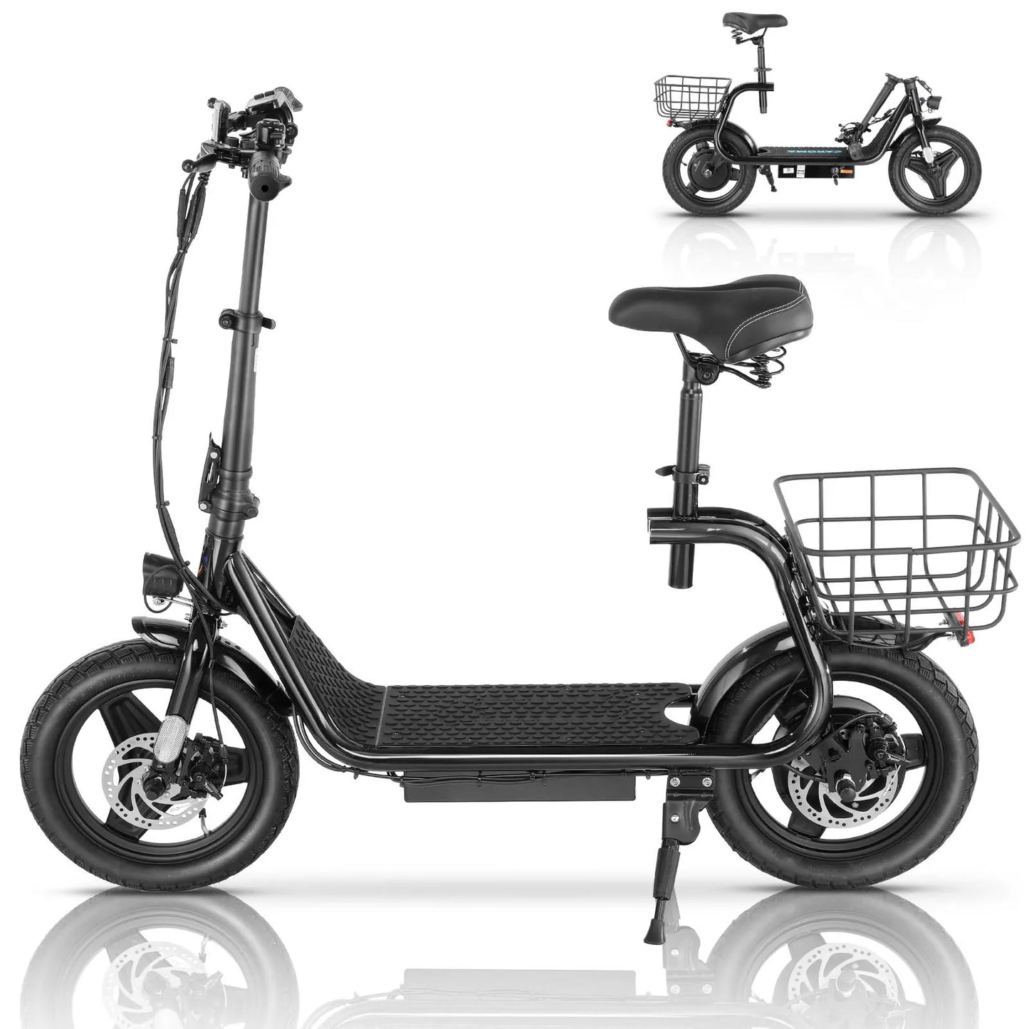 560W Electric Scooter with Seat 14" Tire, 30 Miles,20MPH Max Speed, Foldable Electric, Adults 300 LBS