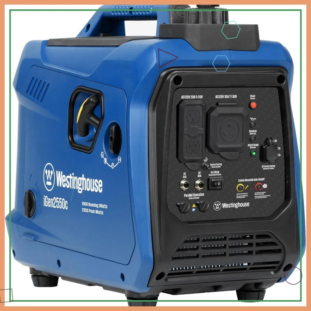 2550W Super Quiet Portable Inverter Generator, RV Ready 30A Outlet, GAS Power,CO Sensor,NOT SOLAR