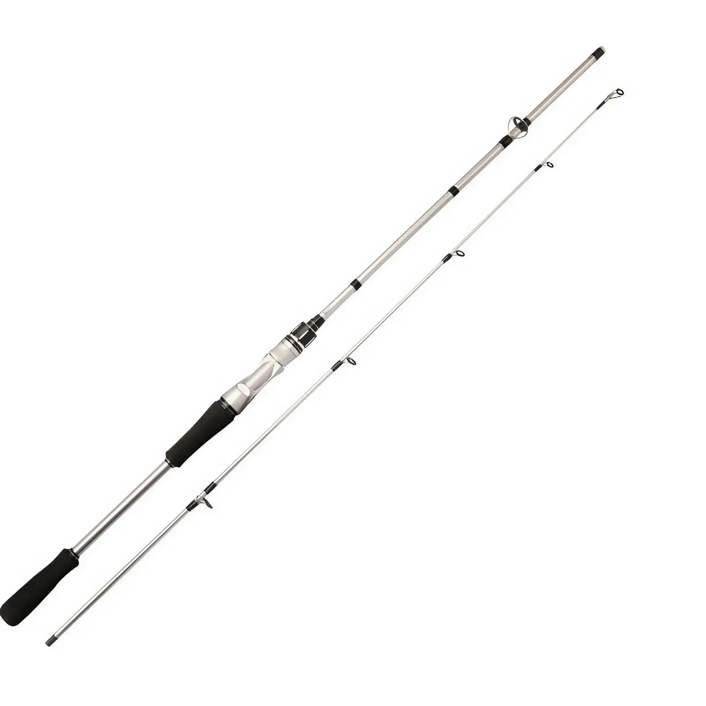 180cm/ 70.86inch-Silvery Carbon Fiber Lure Rod-M Tuning, Medium-Fast Speed,Freshwater and Saltwater