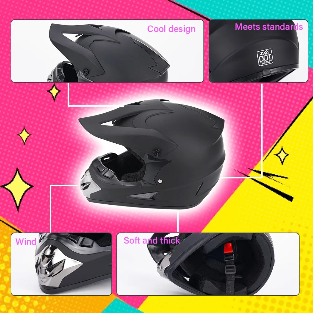 Motorcycle Full Face Helmet Men Women Fashion with Dual Lens racing full face helmet motorcycles
