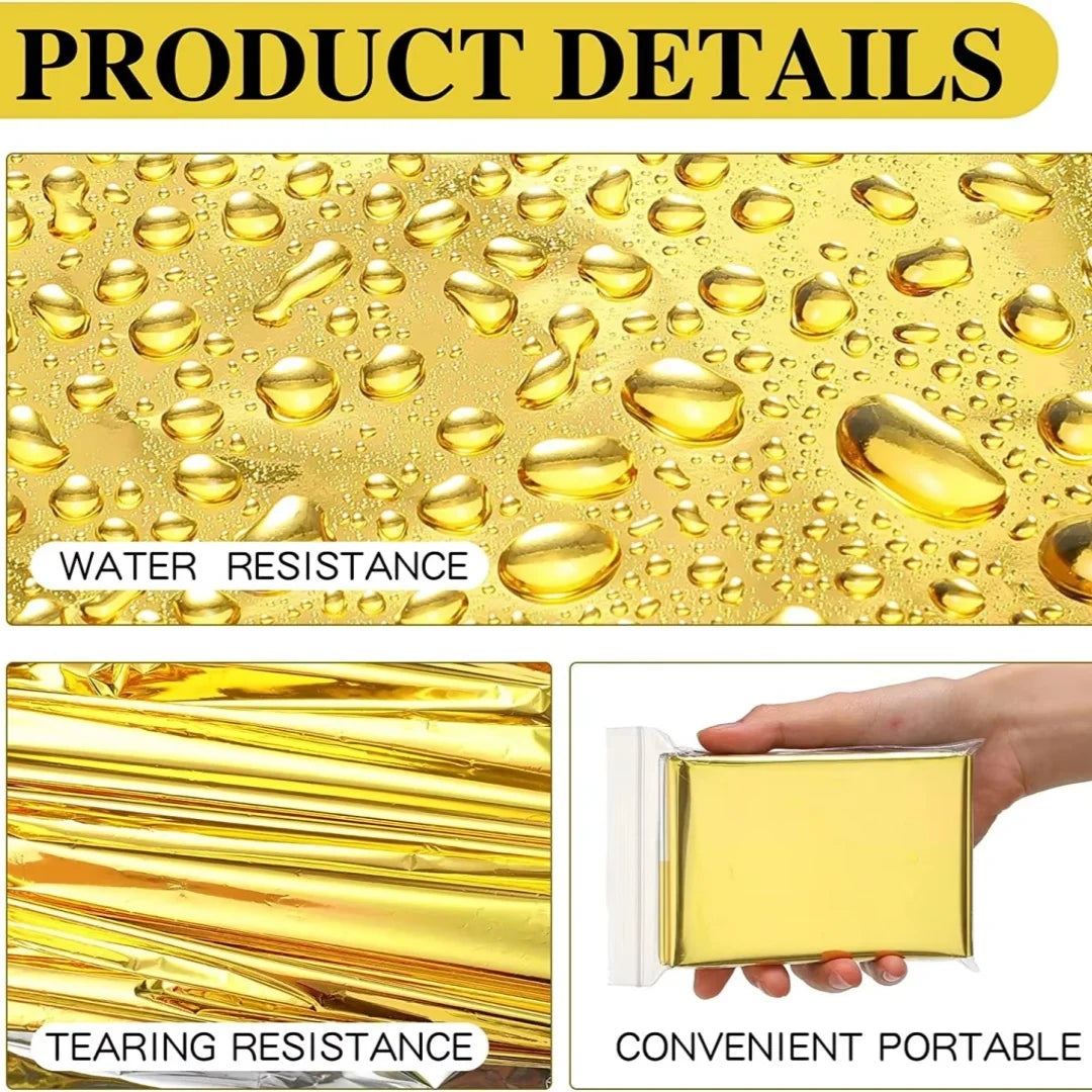 15-1Pcs Emergency Thermal Blanket Waterproof Windproof Sunshade Rescue Blanket survive Mat Pad