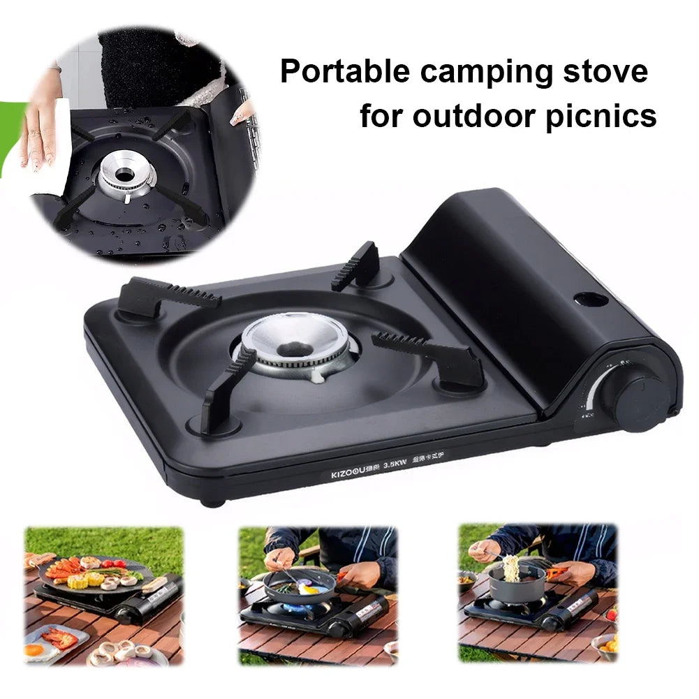 Single Burner Camping Gas Stove - Automatic Ignition Cassette Outdoor Cooking Hiking Picnic