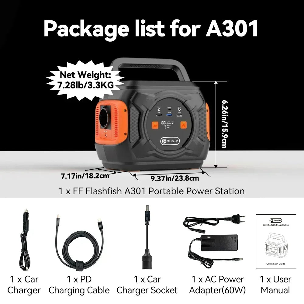 80000mAh AC Battery Pack Charger Power Bank Camping 110V/230V , 320W Emergency Solar Generator
