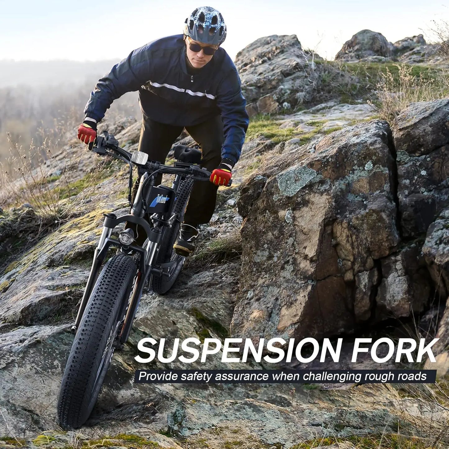 26" x4.0 Fat Tire E-Bike, Folding, Mountain Commuter, Peak 1000W Motor 21.6 MPH, Adults