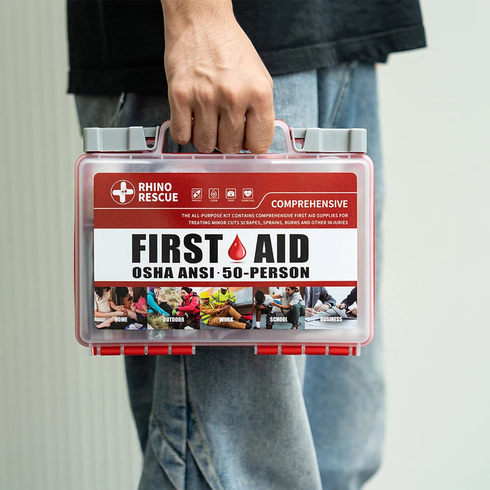 Rhino full-featured first aid kit, home/office emergency medical supplies, car, outdoor, travel