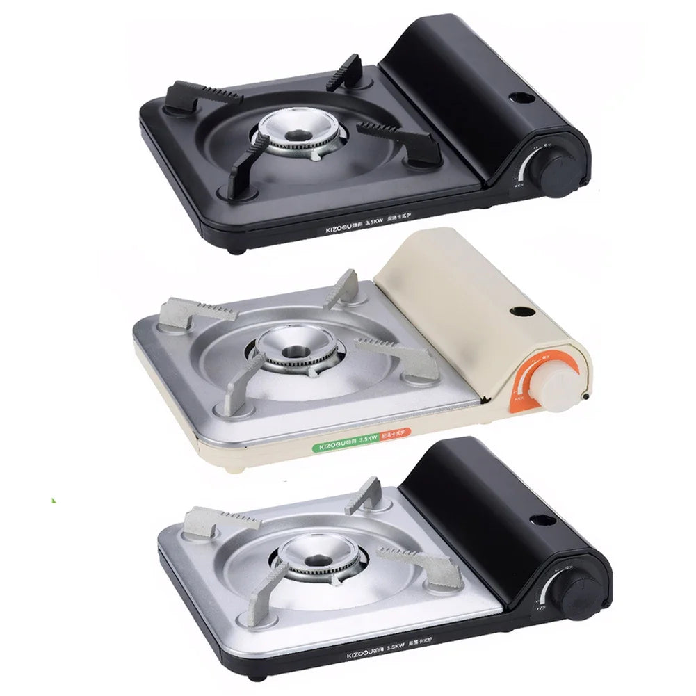 Single Burner Camping Gas Stove - Automatic Ignition Cassette Outdoor Cooking Hiking Picnic