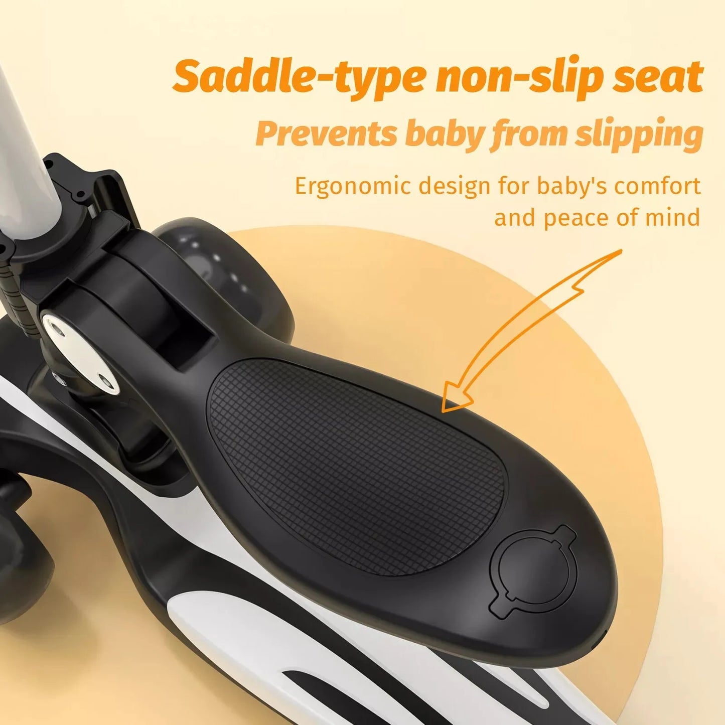 Toddler Kick Scooter,Childrens Foldable Seat Outside Bike Toy Scooter, Adjustable Height/Handlebars