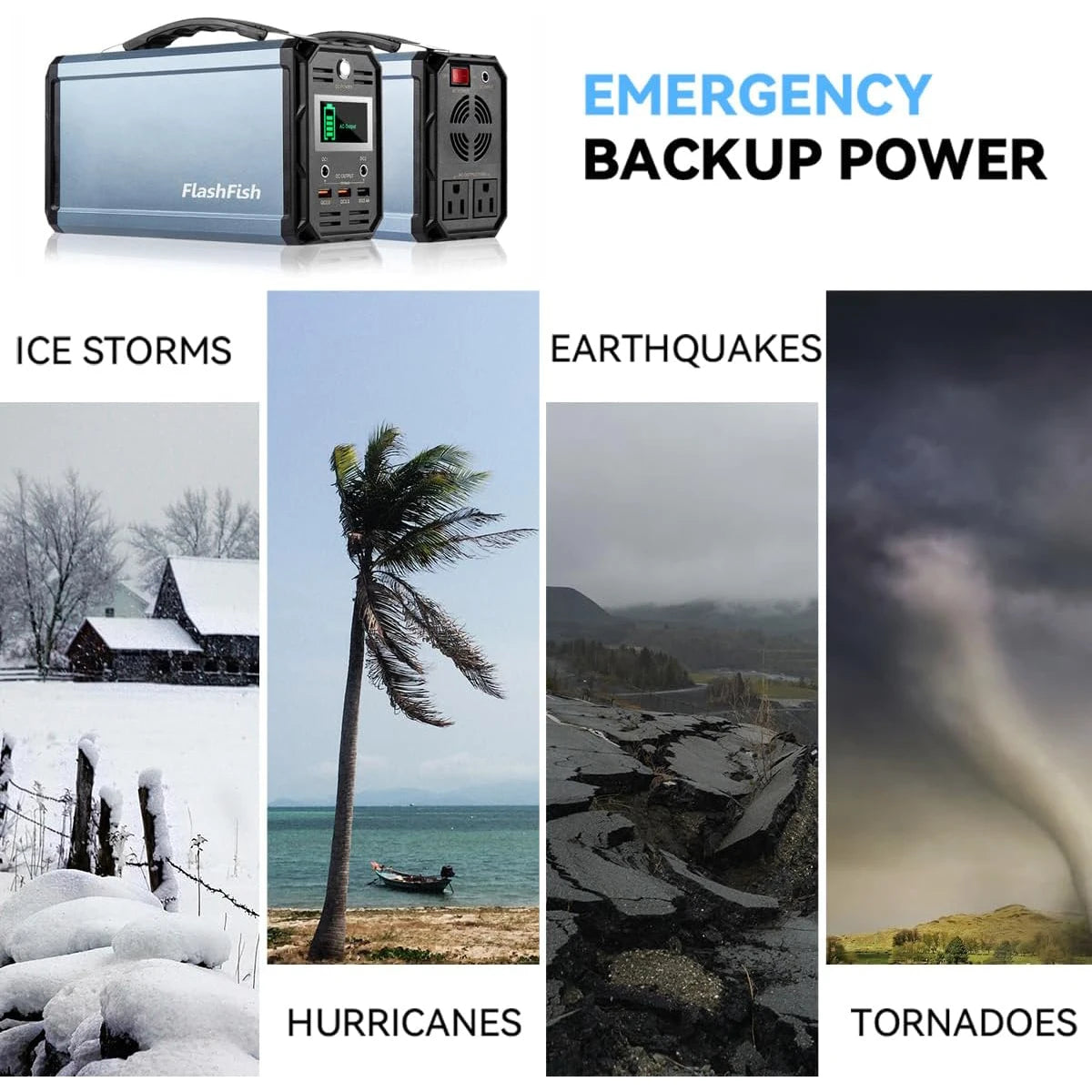300W Solar Generator 222Wh Portable Power Station 60000mAh Rechargeable Lithium Battery Bank