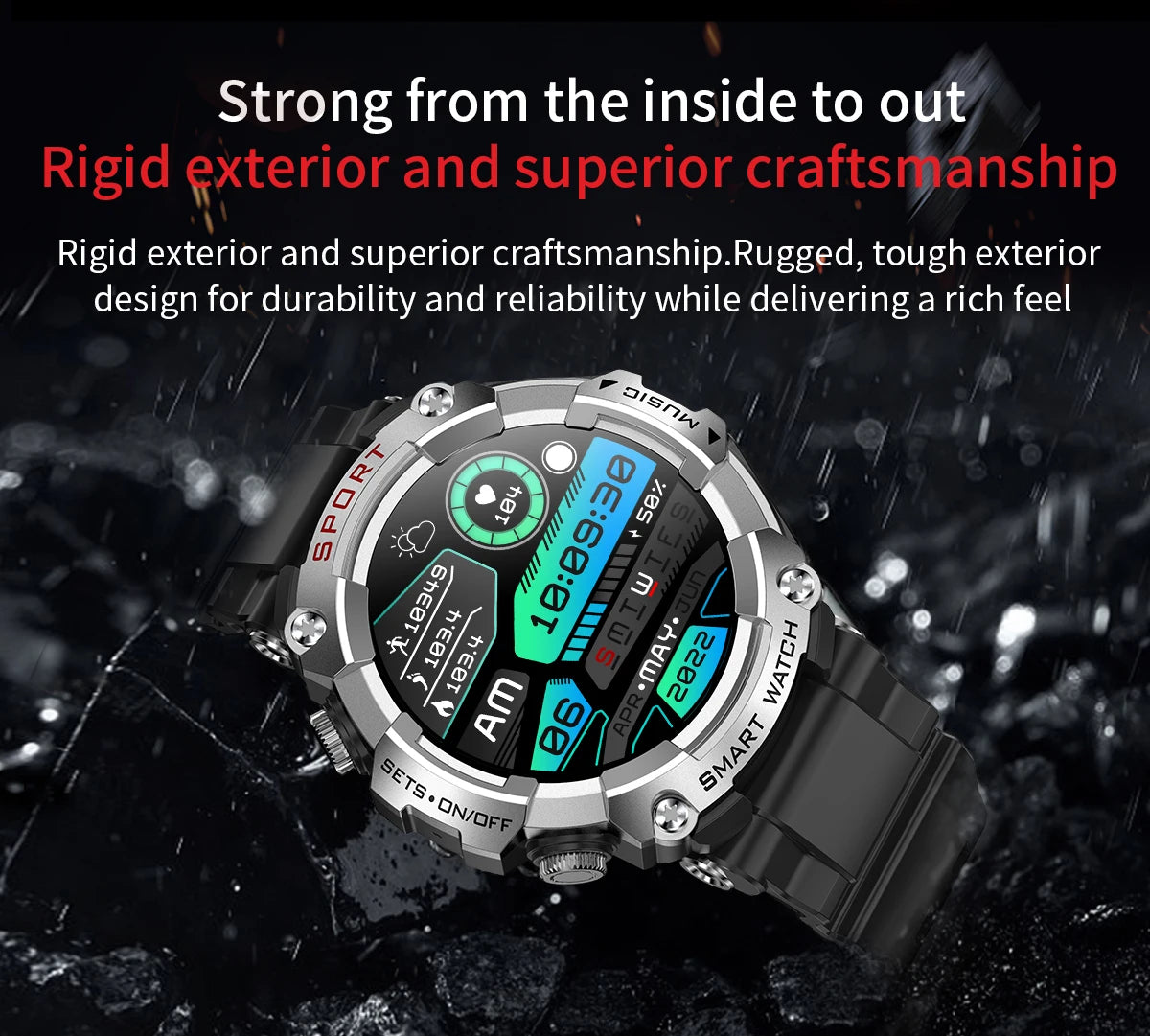 Smart Watch AMOLED Display In-Ear Bluetooth Headset Heart Rate Blood P, Oxygen Sat. Monitoring HD