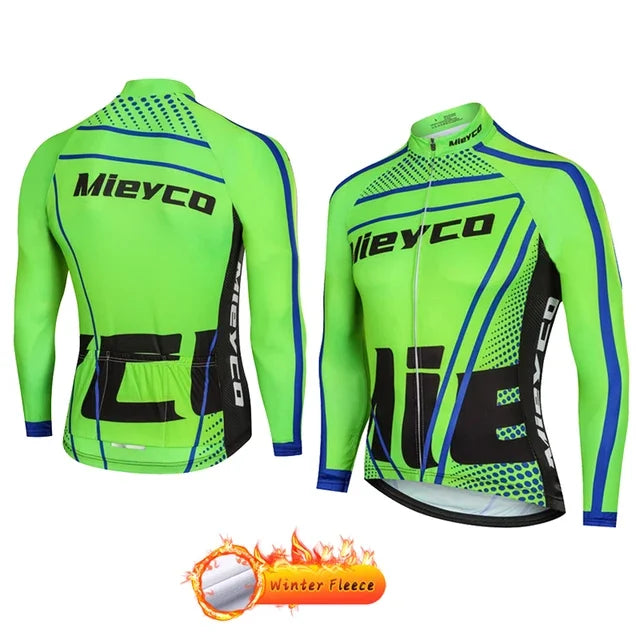 2022 Winter Thermal Fleece Men's Cycling Jersey - Mountain Bike Racing Sportswear