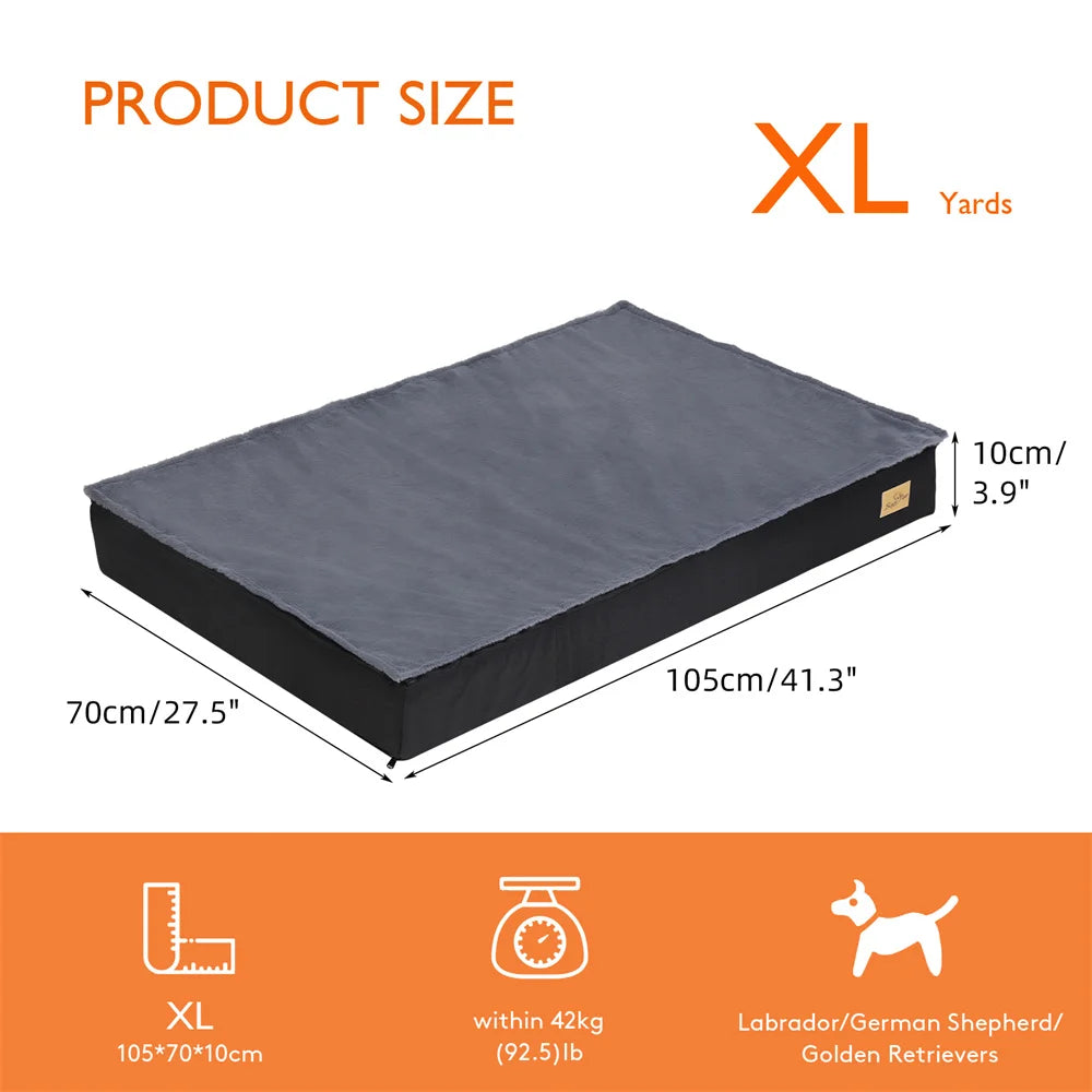 Large Orthopaedic Waterproof Cushion Pet Mattress 2 In 1 Pet Dog Crate Bed with Removable Cover