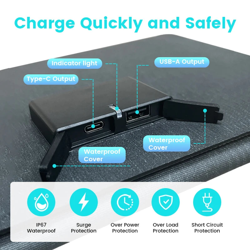 400W / 200W / 100W / 54W / 36W / 21W Solar Charger,Portable Waterproof Fold Solar Panel Camping RV