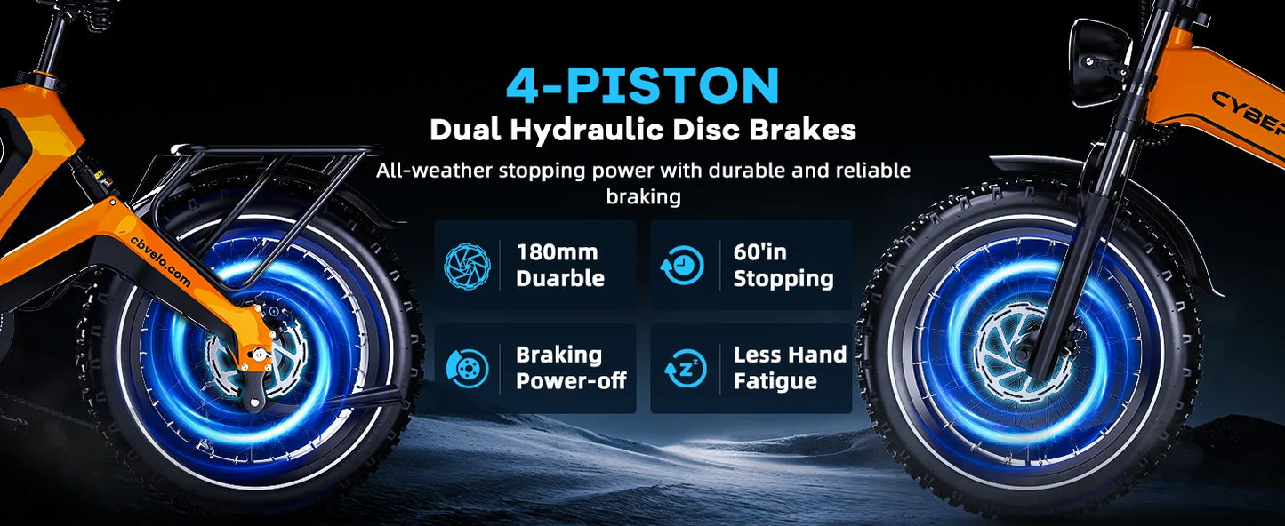 EK6 Peak 2000W Folding E-Bike, Adults, 35MPH 100Miles, 48V 25Ah Removable Battery,20"x4.0 Fat Tire