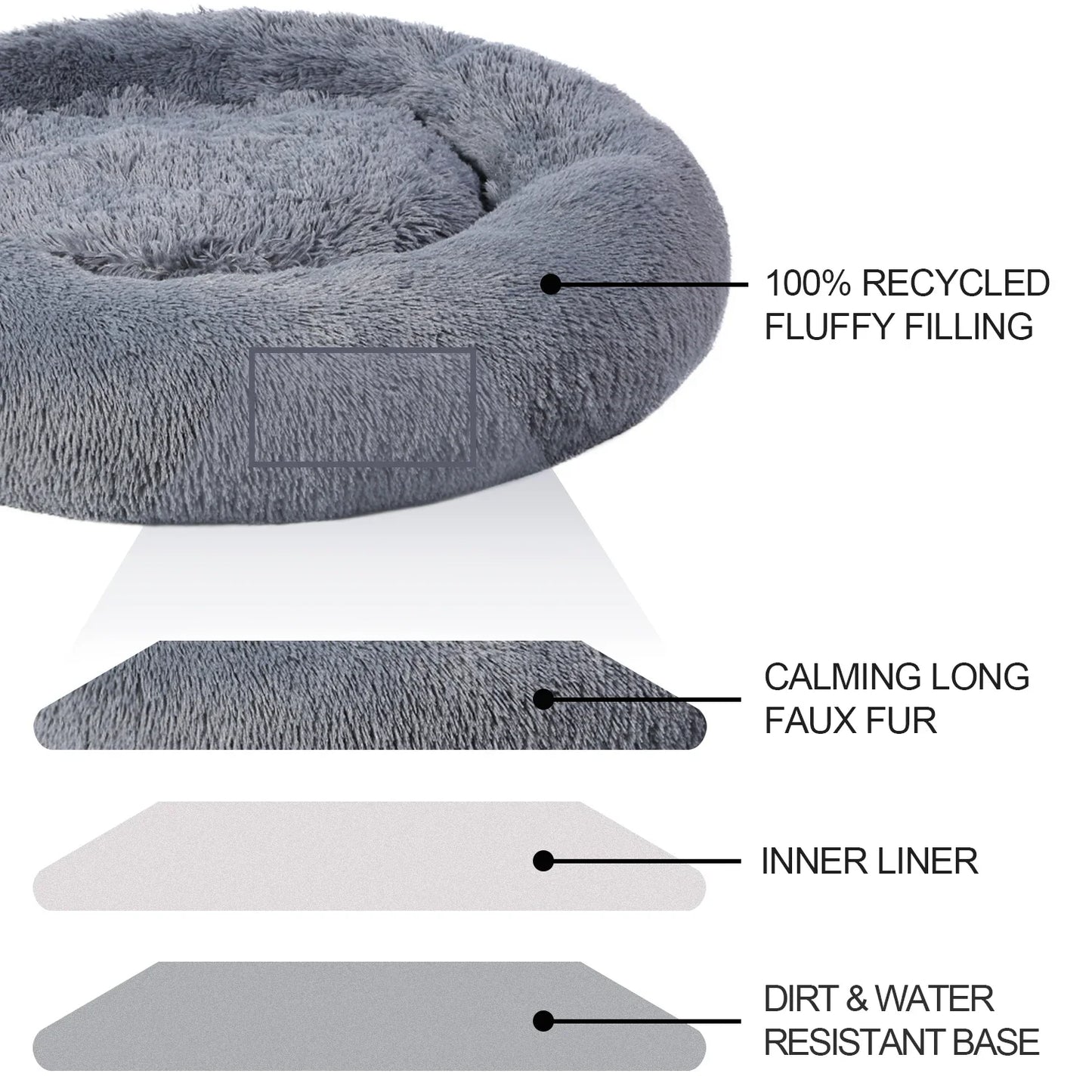40-120cm Round Plush Dog /Pet Sleeping Bed Cushion Soft