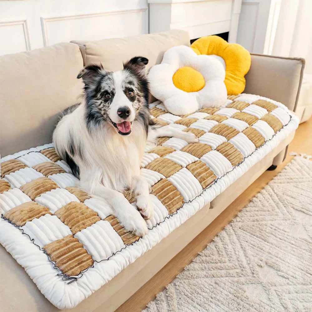 Dog Bed Mat Warm ,Cat Scratchable Blanket Anti-slip Washable Cushion Sofa Cover Protector Large Dogs