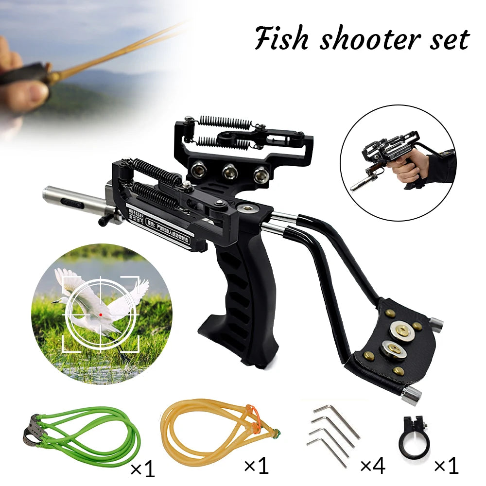 Professional Slingshot Metal Laser Fishing Hunting Catapult High Duty Powerful Sling Shot Arrow Rest