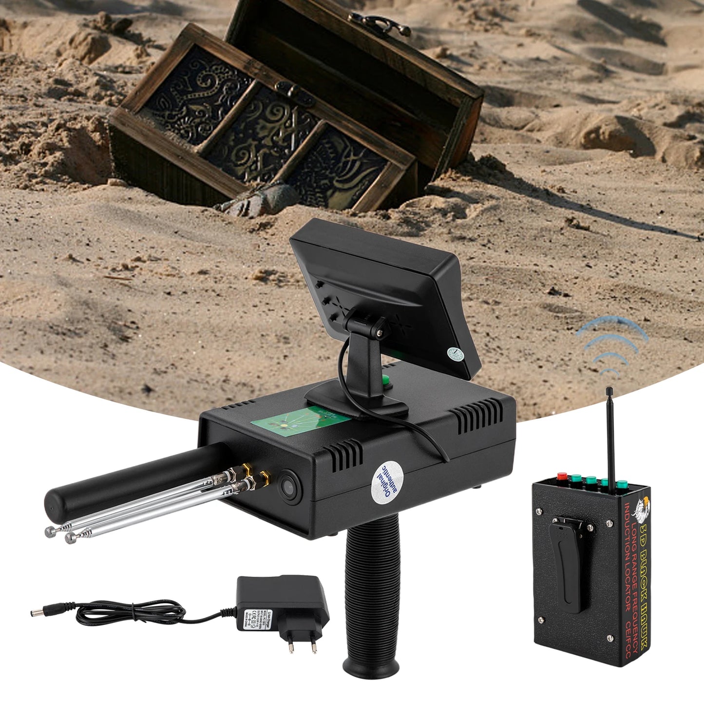 Metal Detector 3D LED Display Gold Finder Underground 30m Treasure Scanner Silver Copper Diamond