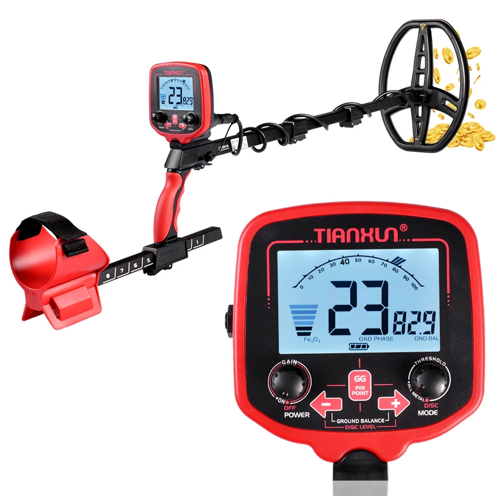 TX-850L Metal Detector Professional Depth Metal Detector High Sensitivity Gold backLight Pinpointer