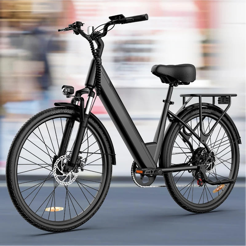 750W E-Bike Commuter 26x2" Tires 48V 10.4Ah Remove LCD Display 20MPH Speed 7-Speeds Hyd, Disc Brakes