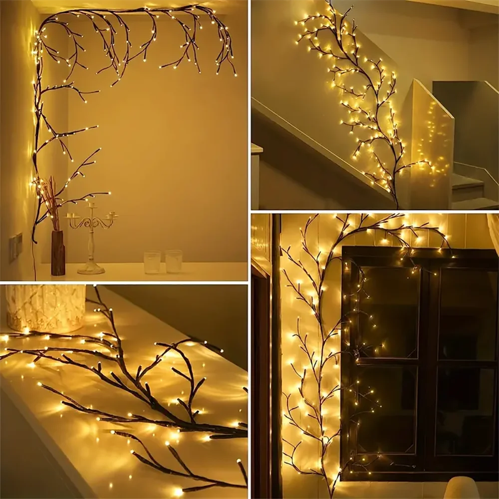 Outdoor Lighting String Solar Tree and Vine Lamp 96LED Tree Branches Light Waterproof Garland