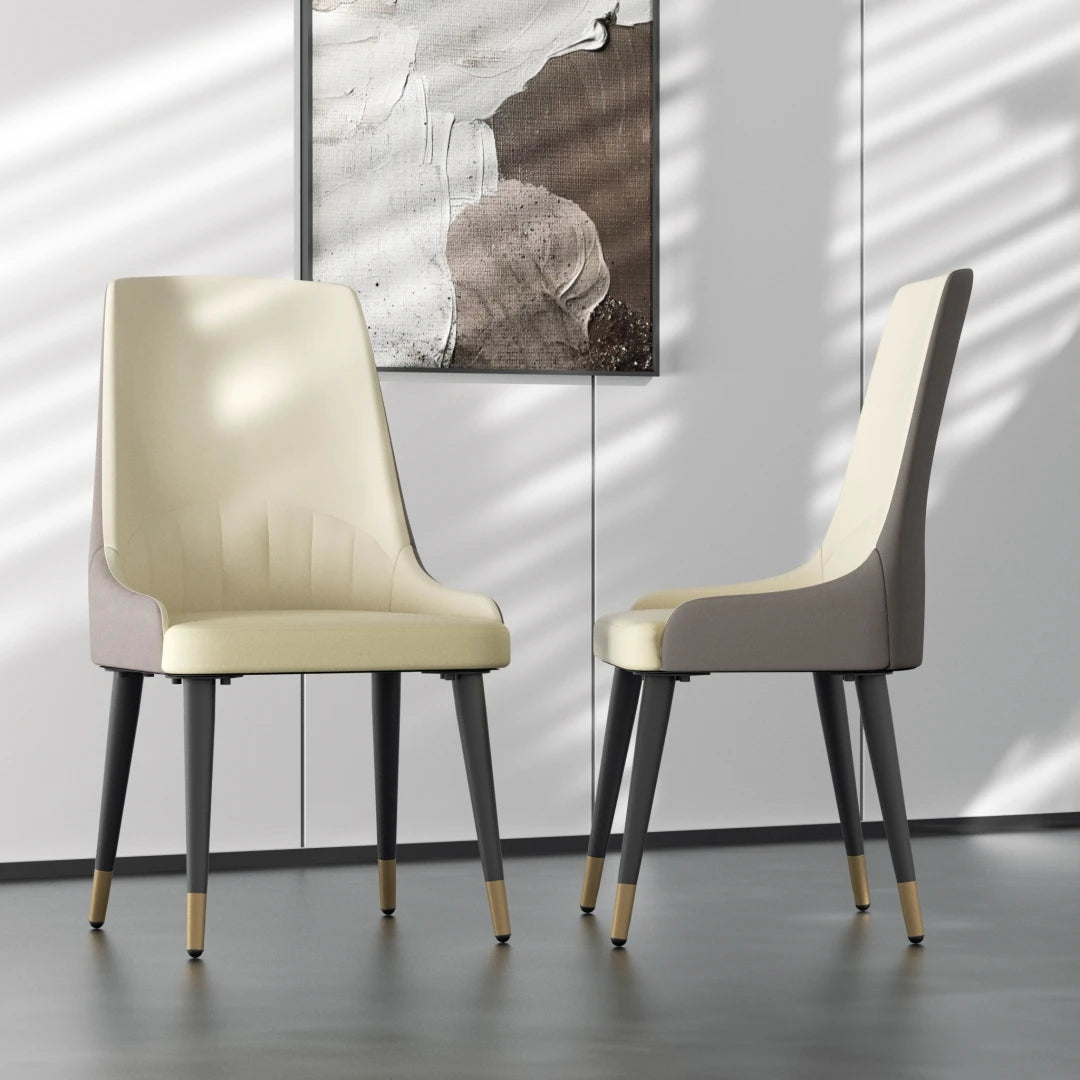 Leather Dining Chairs, Arms Modern Kitchen Dining Room Chairs, Metal legs,kitchen, apts