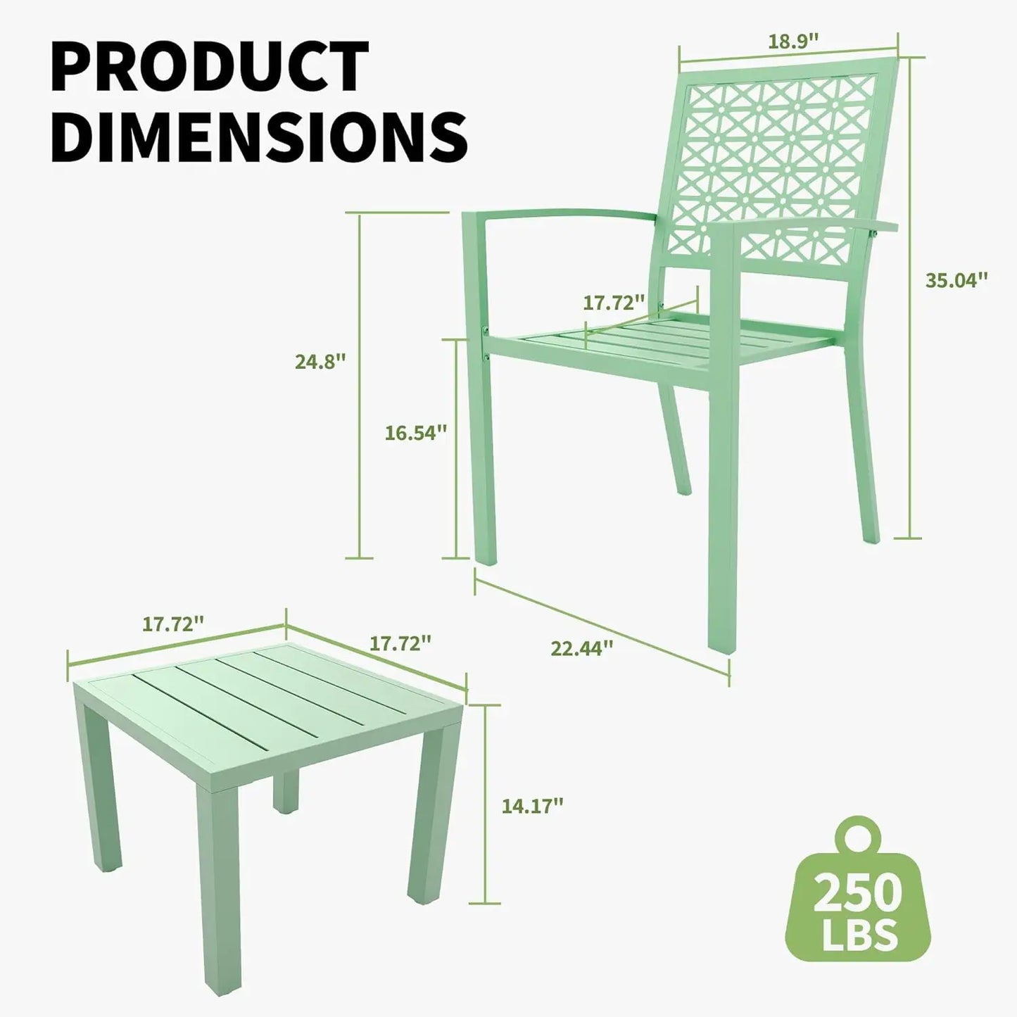 3 Piece Outdoor Patio Bistro Table w/Chairs & Coffee Table, Balcony,Front Porch, Apartments,Backyard