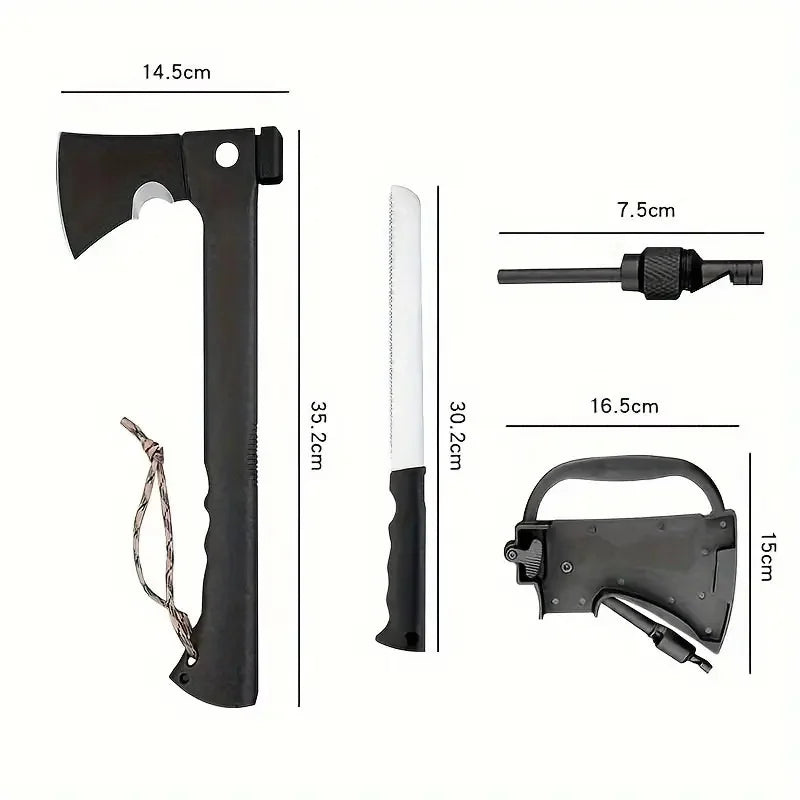 Camping Axe, Survival Gear Lightweight, Nested Serrated Wood Saw Knife, Magnesium Fire Starter Tool