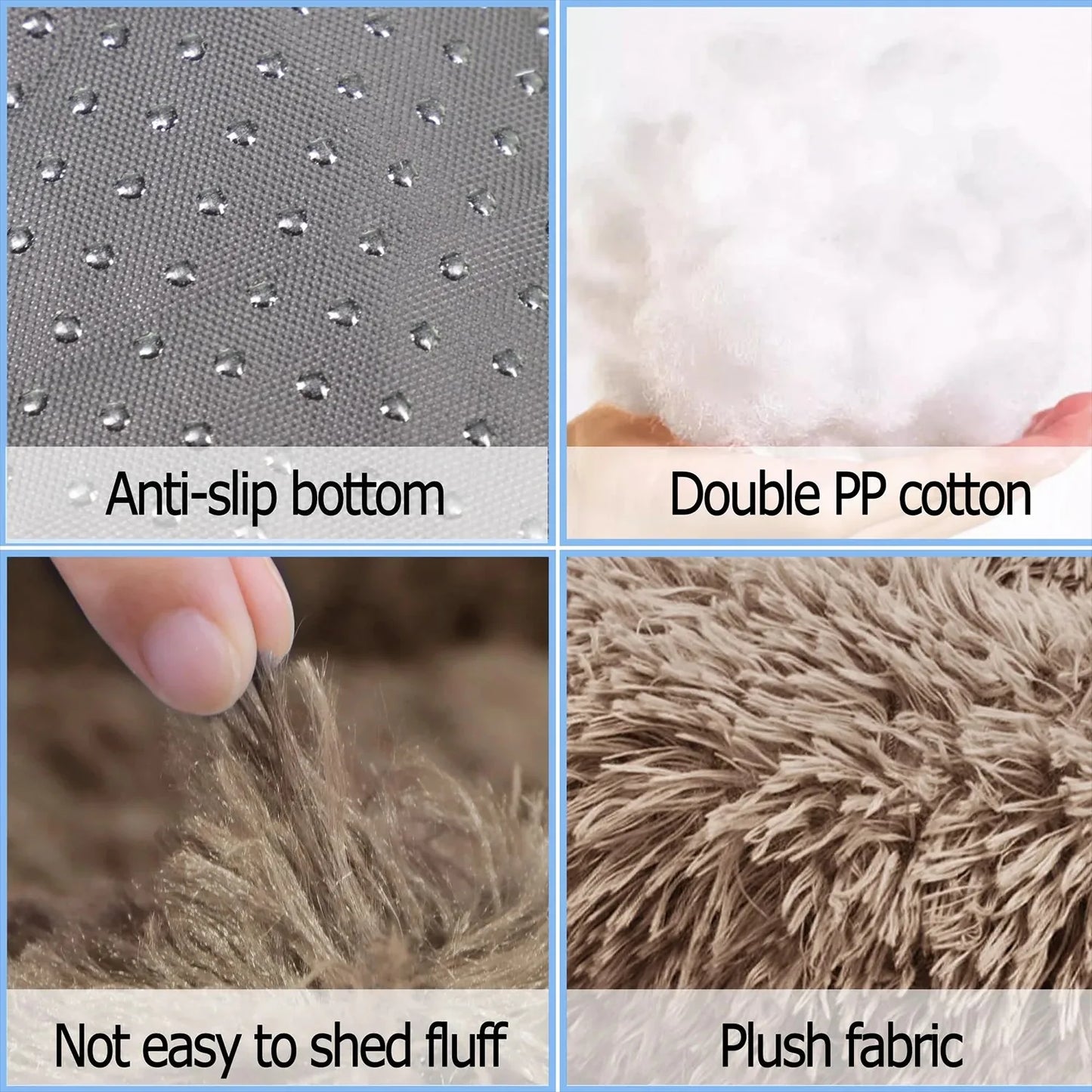 Round Dog/ Cat Bed Plush Basket Washable Pet Bed for Small Medium pet