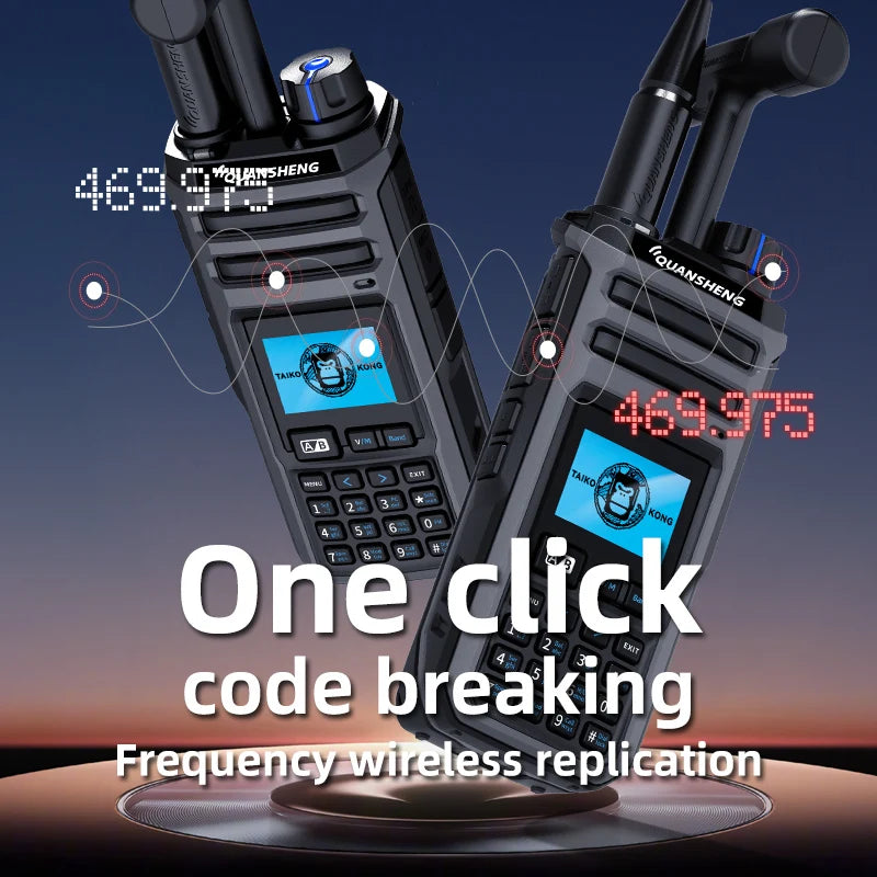 10W VHF/UHF Dual Band Radio 999CH CTCSS/DCS IP55 2500mAh Type-C NOAA Weather Alarm CE