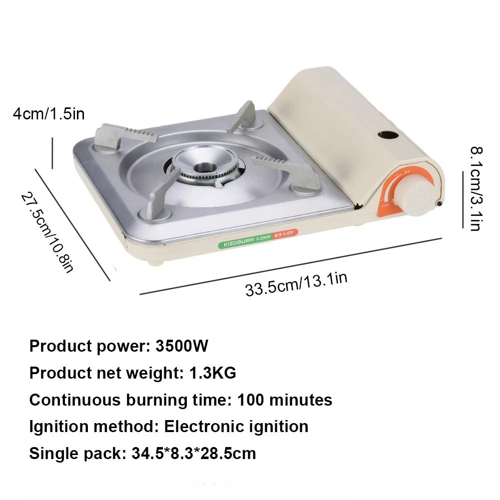 Single Burner Camping Gas Stove - Automatic Ignition Cassette Outdoor Cooking Hiking Picnic