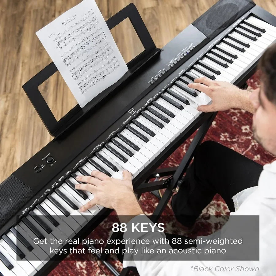88Key Full Size Digital Piano Electronic All Experience Levels semiWeighted Keys Stand Sustain Pedal