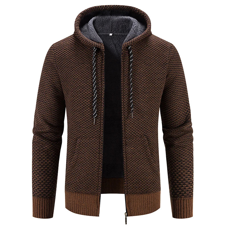 Male Knitted Casual Jackets, Hood Men's Sweater Coat Y2K Baseball Jumpers Jersey Top Clothing