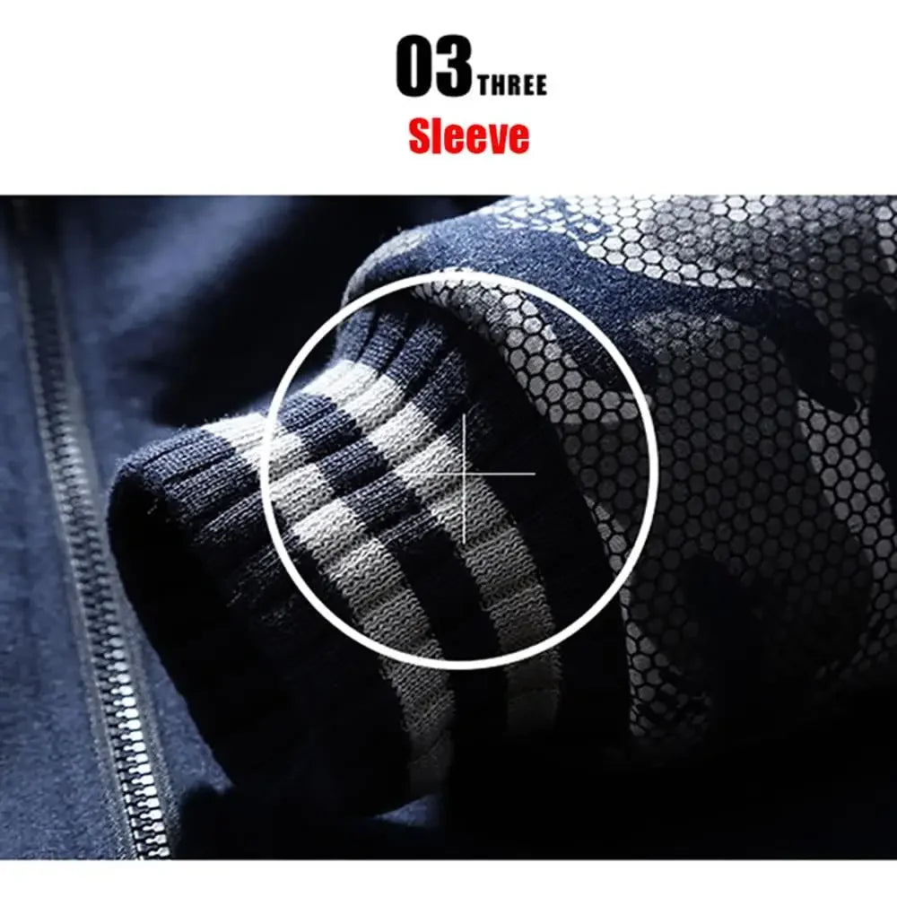 Winter Jacket Men Warm Thick Fleece Male Zipper Hooded  Outerwear Long Sleeves Sports Hoody