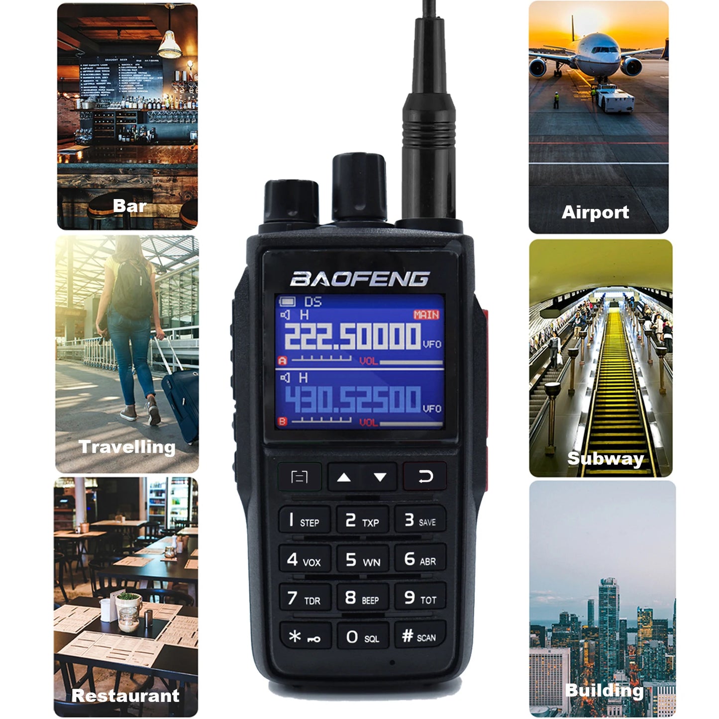 1/2PCS UV-22 intercom long-distance USB Type-C large capacity NOAA 999CH FM two-way radio