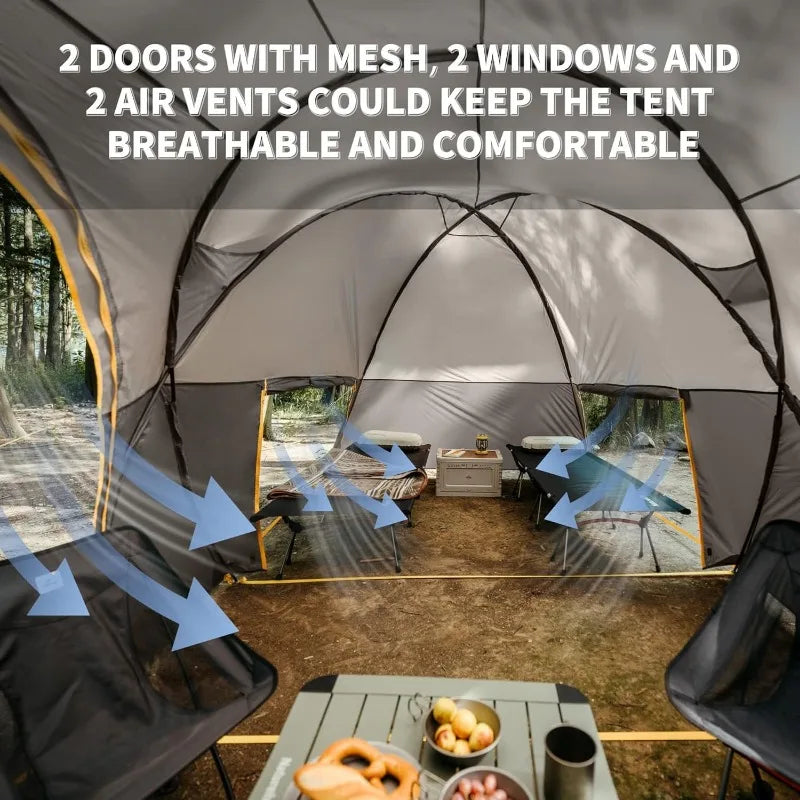 Hot Tent with Stove Jack, 4 Season, 1/2/4/6 Person Camping  UPF50+ Waterproof Windproof Winter