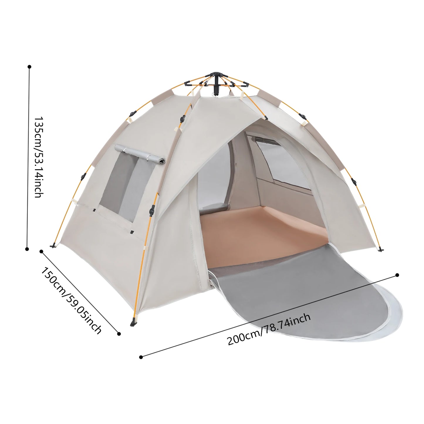 2-3 Person Outdoor Folding Tent Quick Automati Opening Self-driving,Waterproof Sunscreen Portable